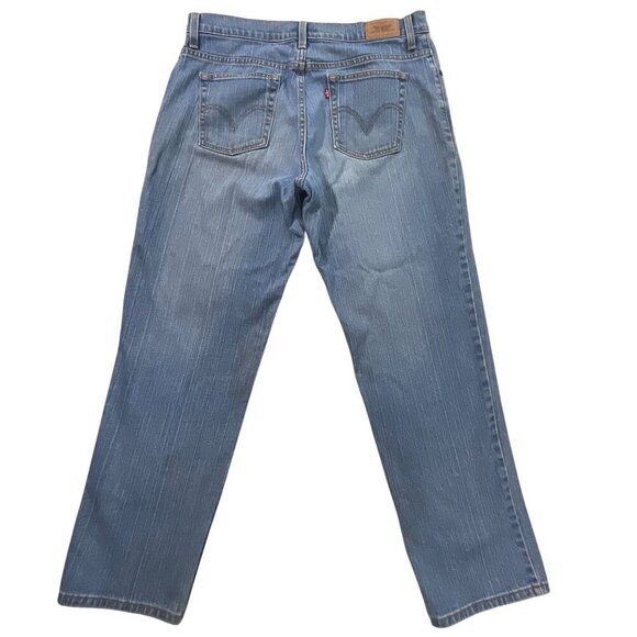 Y2K Levis 550 Jeans Womens 34x29 Vtg Relaxed Tapered Retro Blue Med Wash Mom - Picture 2 of 7